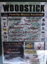 Posters advertising the Woodstick concerts