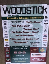 Posters advertising the Woodstick concerts